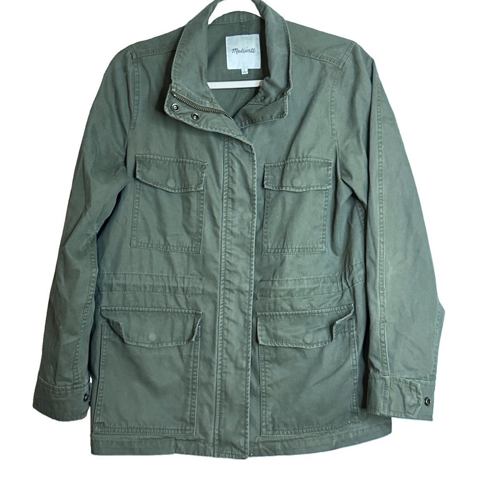 MADEWELL Women's Size Small Olive Green Cotton Utility Military Field Jacket